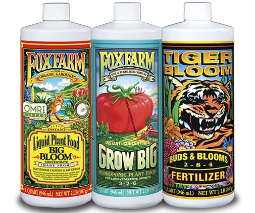 HYDRO FoxFarm Nutrient Trio - HYDRO Formula 3 Quarts (Grow Big HYDRO, Big Bloom, Tiger Bloom)