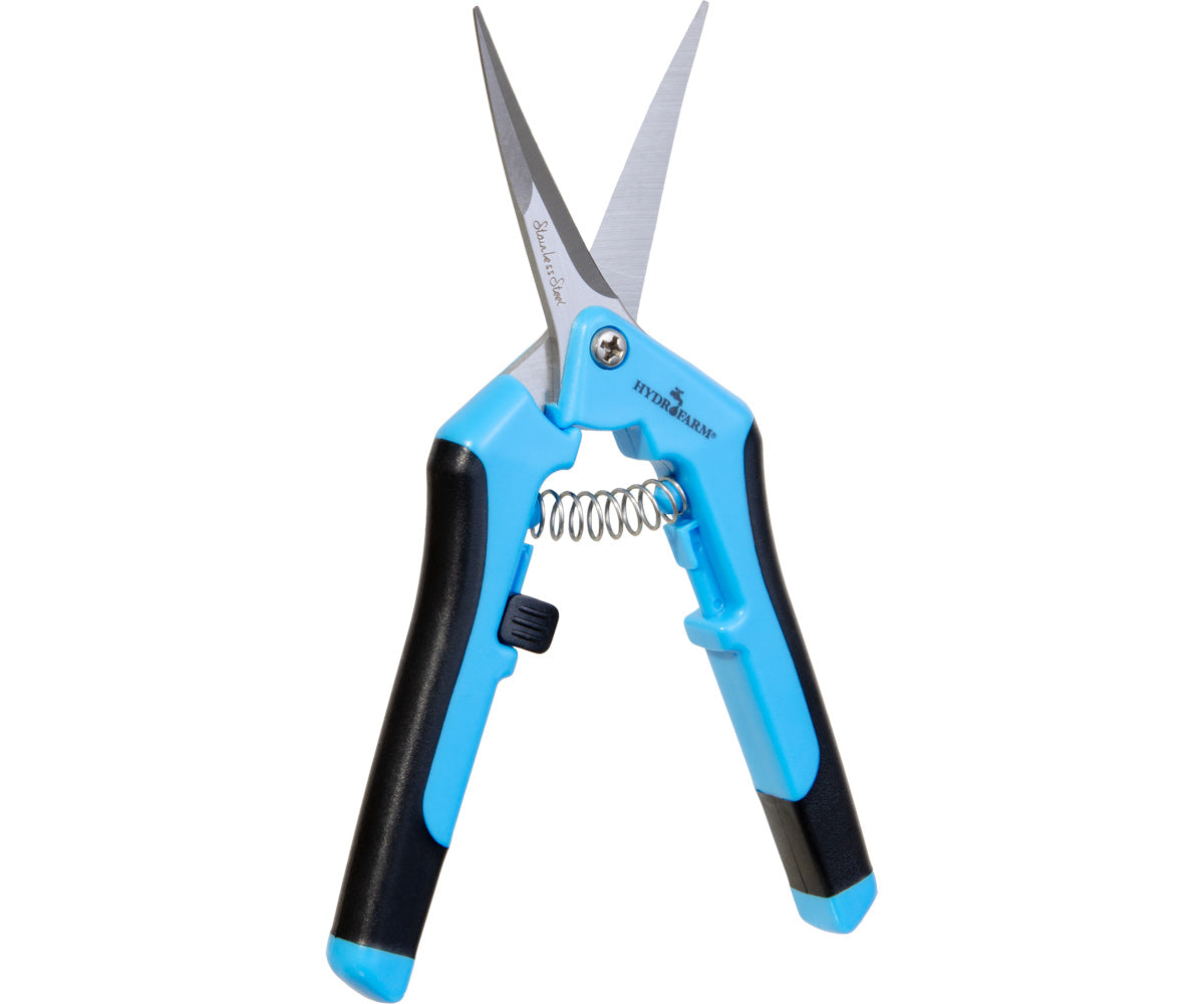 Light Blue Hydrofarm Precision Curved Lightweight Pruner