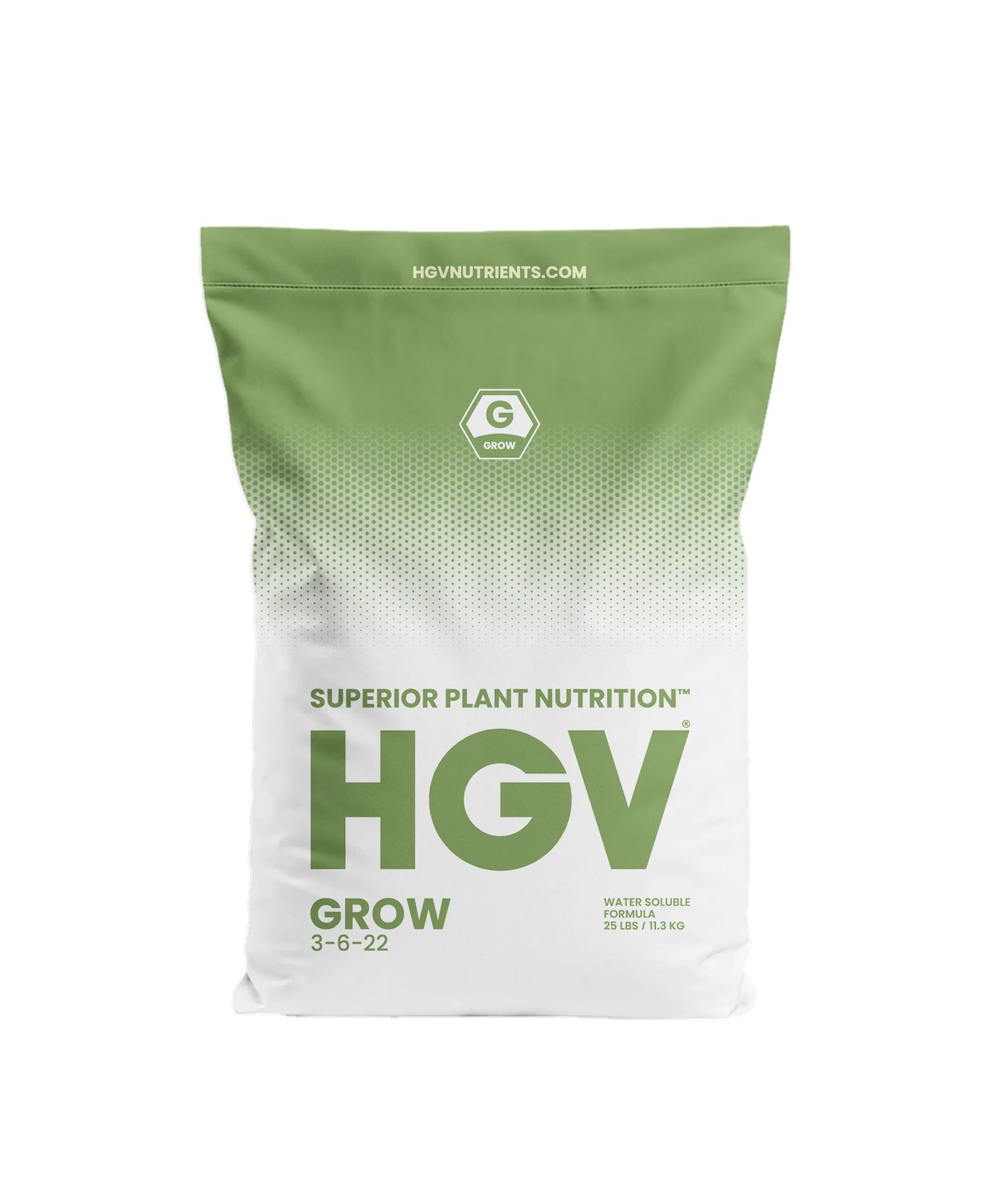 HGV Nutrients Growth Formula 3-6-22, 25 lbs.