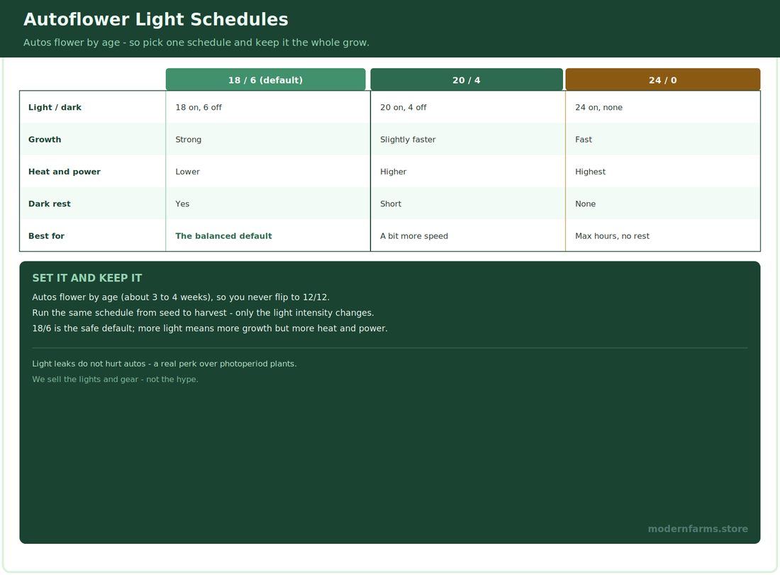 Autoflower Light Schedule: 18/6 vs 20/4 vs 24/0