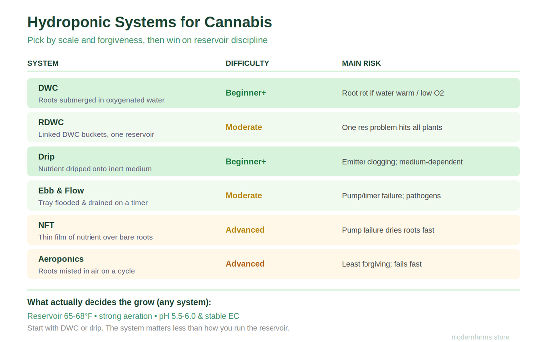 Hydroponic Cannabis: Which System to Run, and What Actually Decides Your Grow