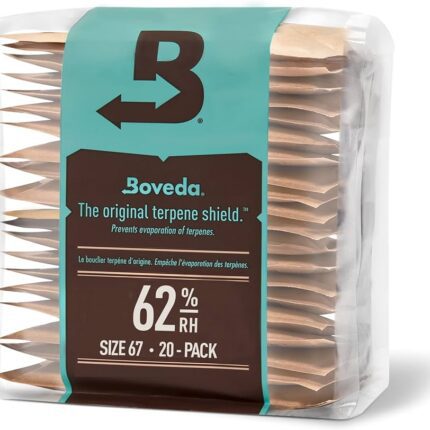 Boveda 62% Two-Way Humidity Control Packs For Storing 1 lb – Size 67 – 20 Pack – Moisture Absorbers for Storage Containers – Humidifier Packs – Hydration Packets in Resealable Bag