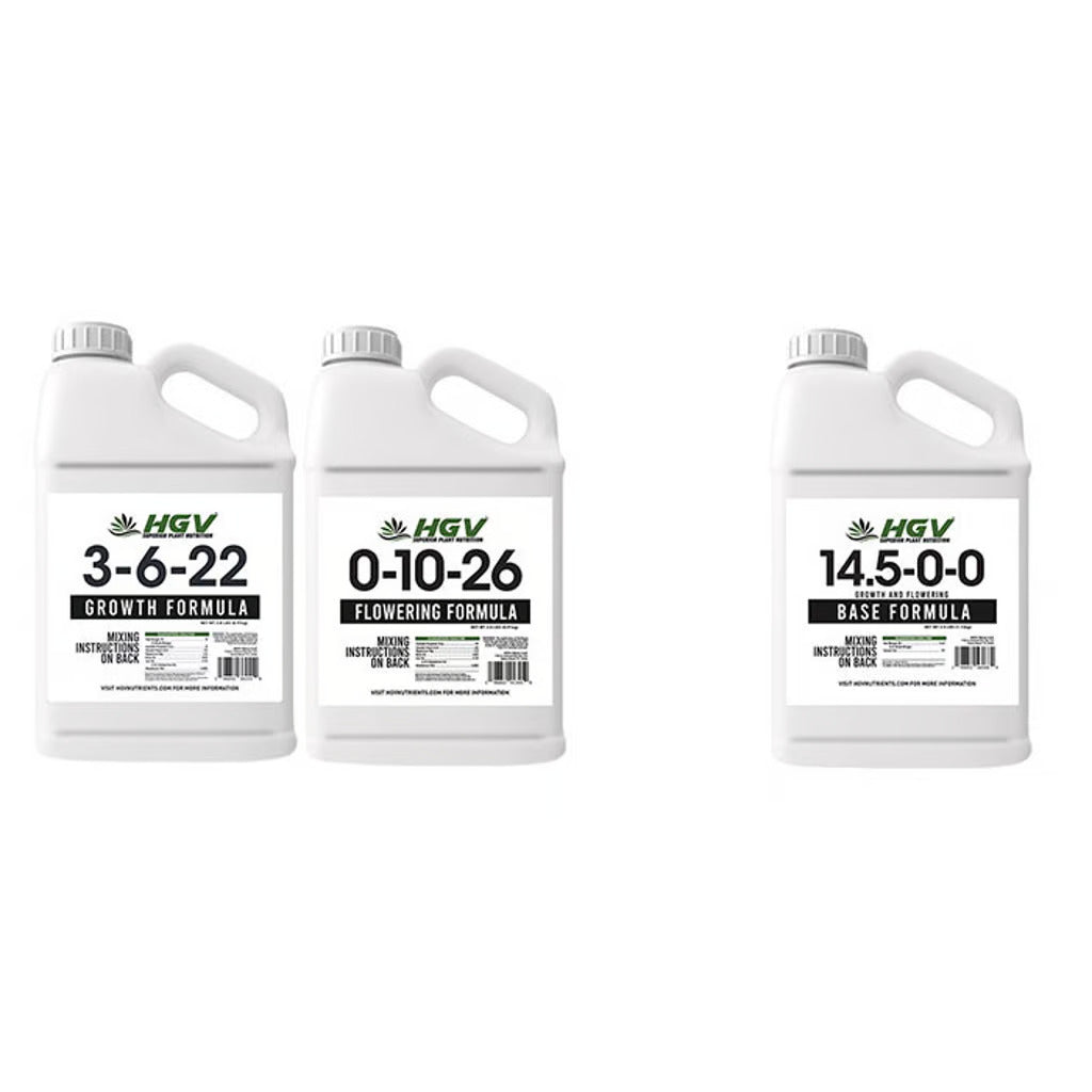 HGV Nutrients 1 Gallon Jug Promo - Includes 1G Growth, 1G Flower, and 1G Base comes included FREE!