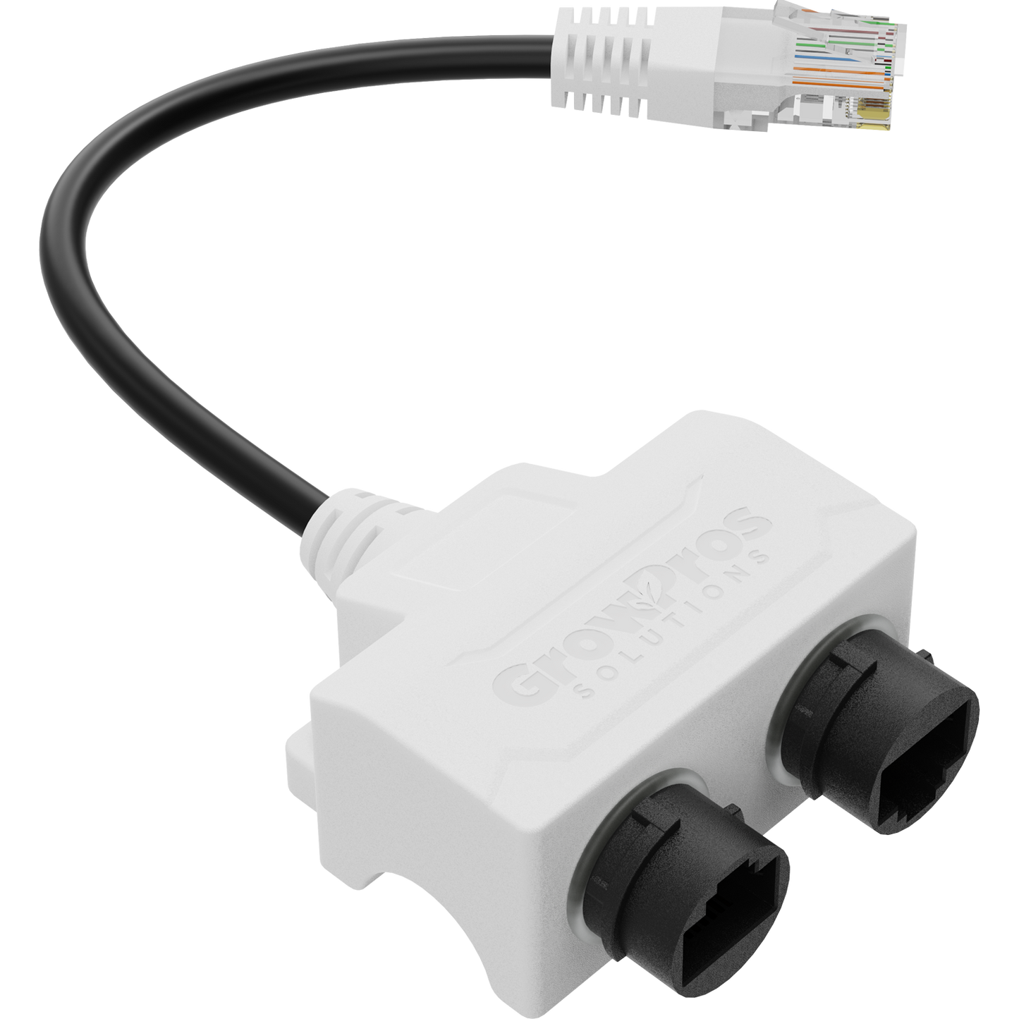 Black Male RJ12 6p6c to Female WP RJ45 8p8c Data Adapter