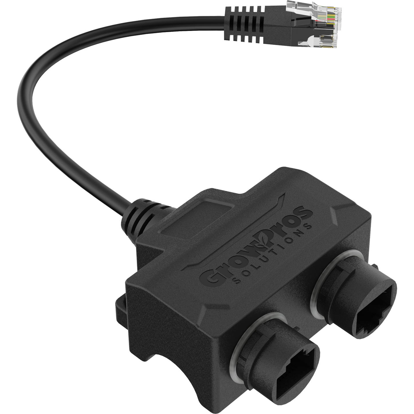 Black Male RJ12 6p6c to Female WP RJ45 8p8c Data Adapter