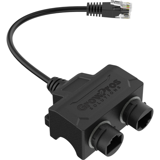 Black Male RJ12 6p6c to Female WP RJ45 8p8c Data Adapter