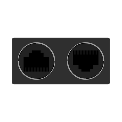 Black Male RJ12 6p6c to Female WP RJ45 8p8c Data Adapter