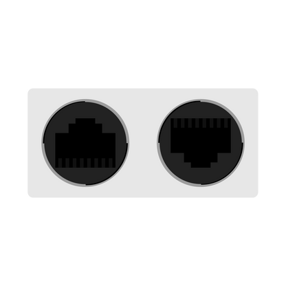 White Female WP RJ45 8p8c to Male RJ45 8p8c Data Adapter