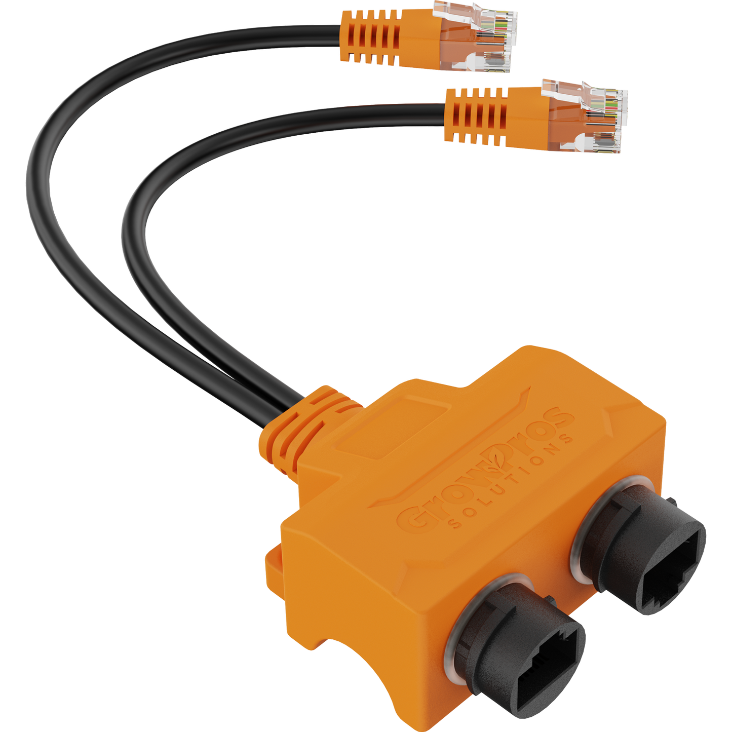 Orange Female WP RJ45 9p8c to Dual Male RJ12 6p6c Data Adapter