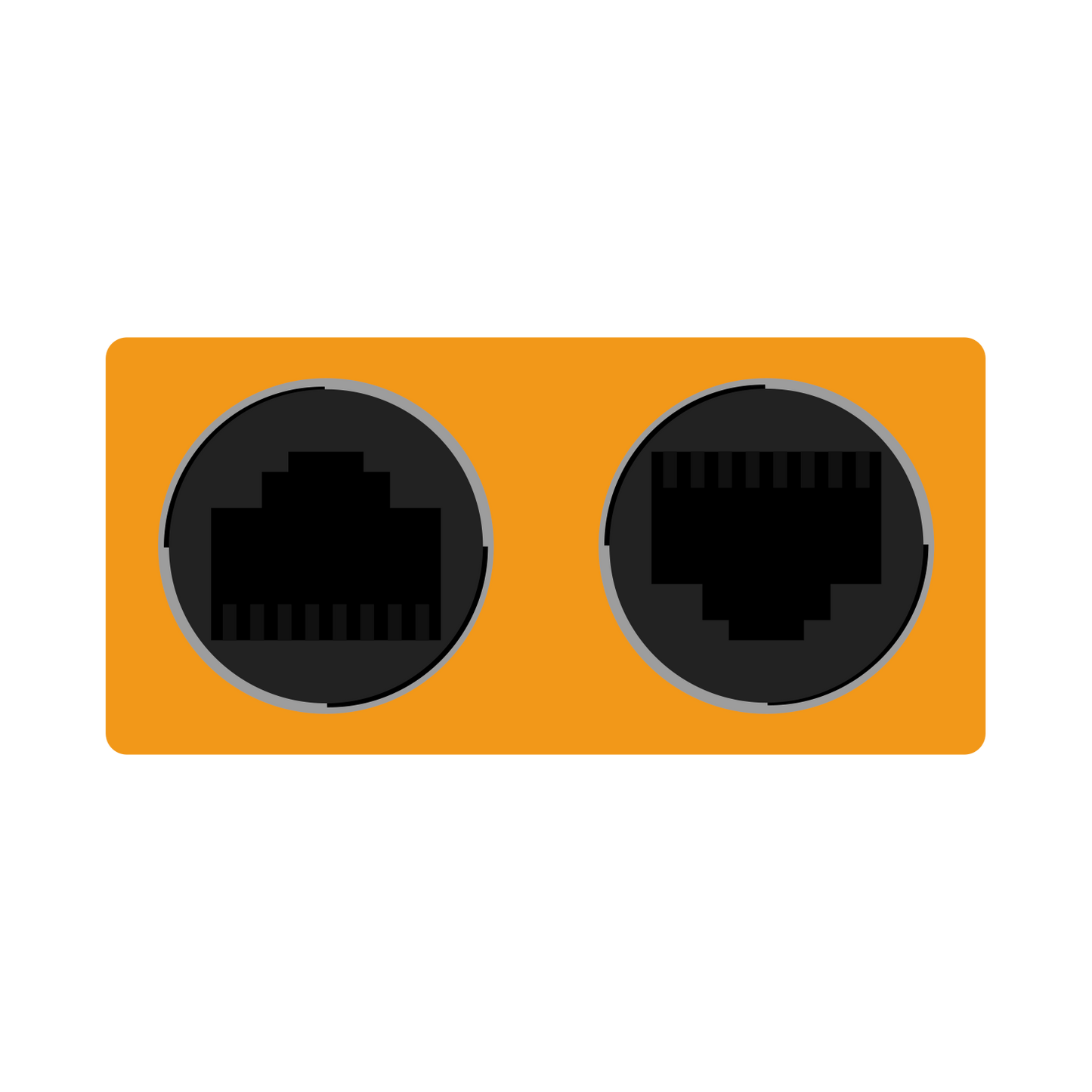 Orange Female WP RJ45 9p8c to Dual Male RJ12 6p6c Data Adapter