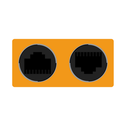 Orange Female WP RJ45 9p8c to Dual Male RJ12 6p6c Data Adapter