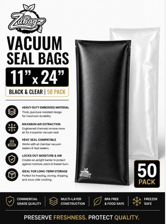 Zabagz Vacuum Seal Bagz 11x24" 50ct